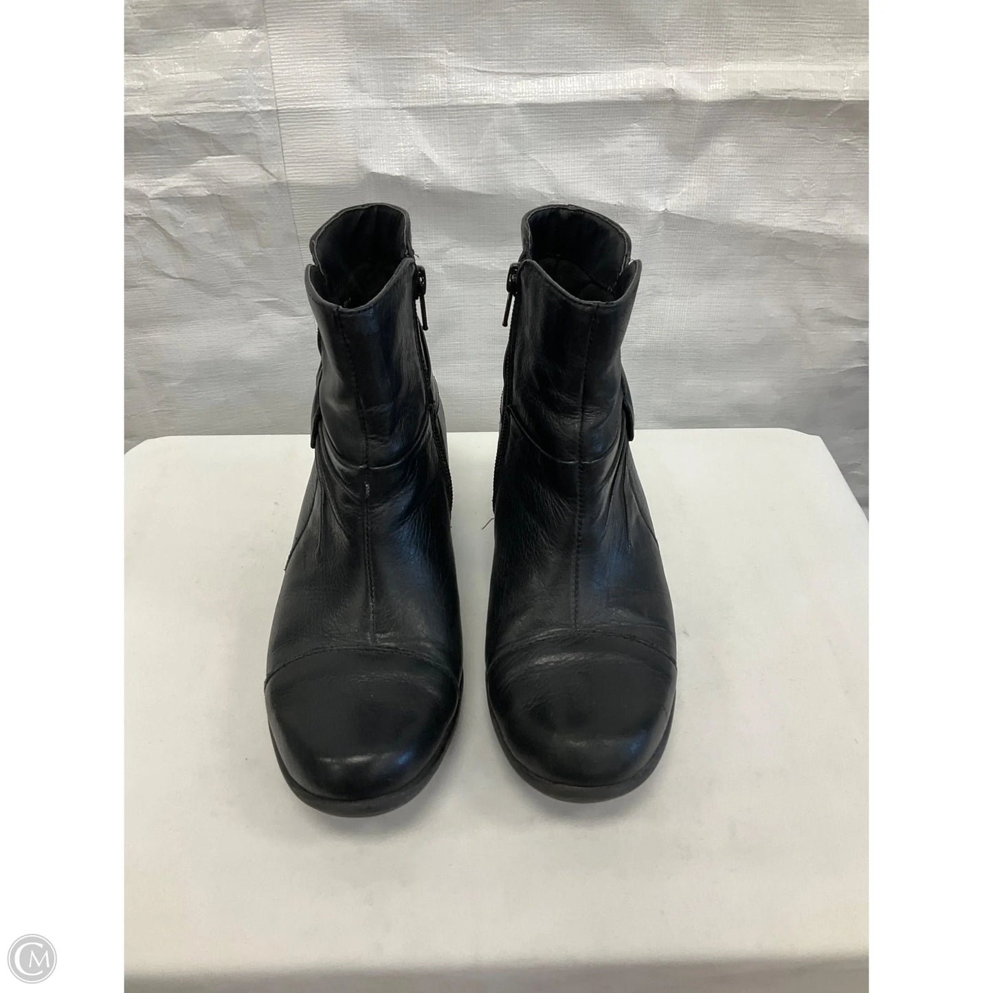 Boots Ankle Heels By Clarks In Black, Size: 5