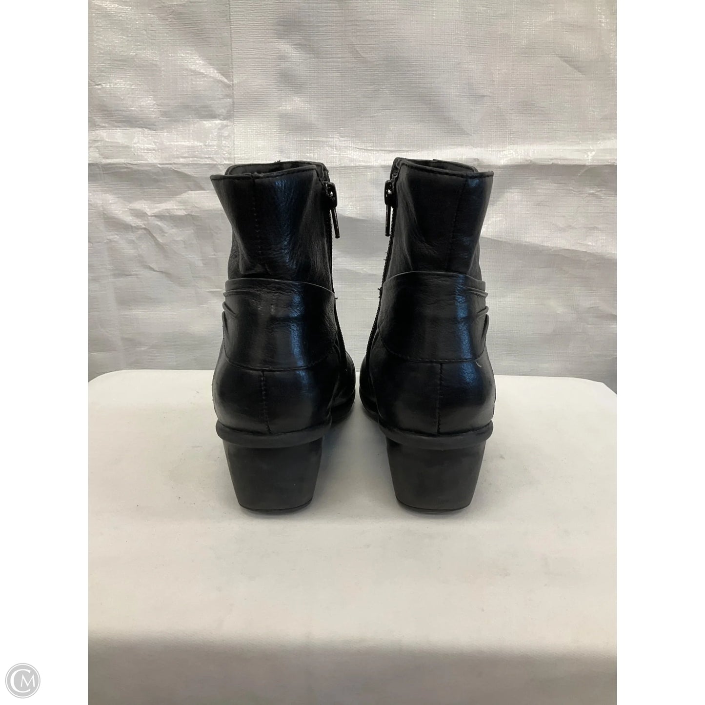 Boots Ankle Heels By Clarks In Black, Size: 5