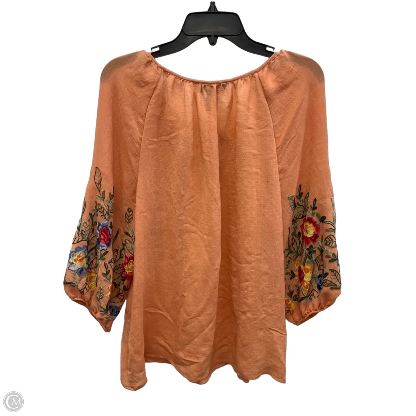 Top Long Sleeve By Nycc In Orange, Size: L