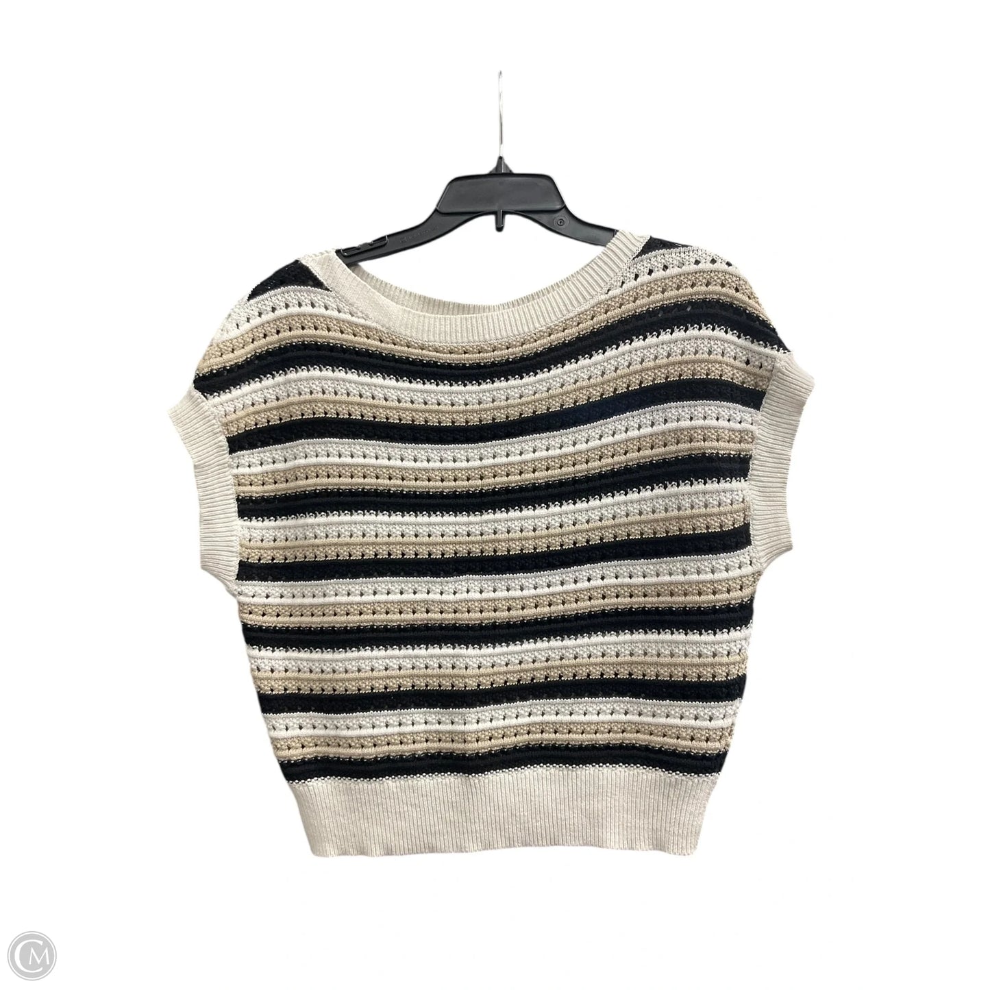 Vest Sweater By Ann Taylor In Black & White, Size: S