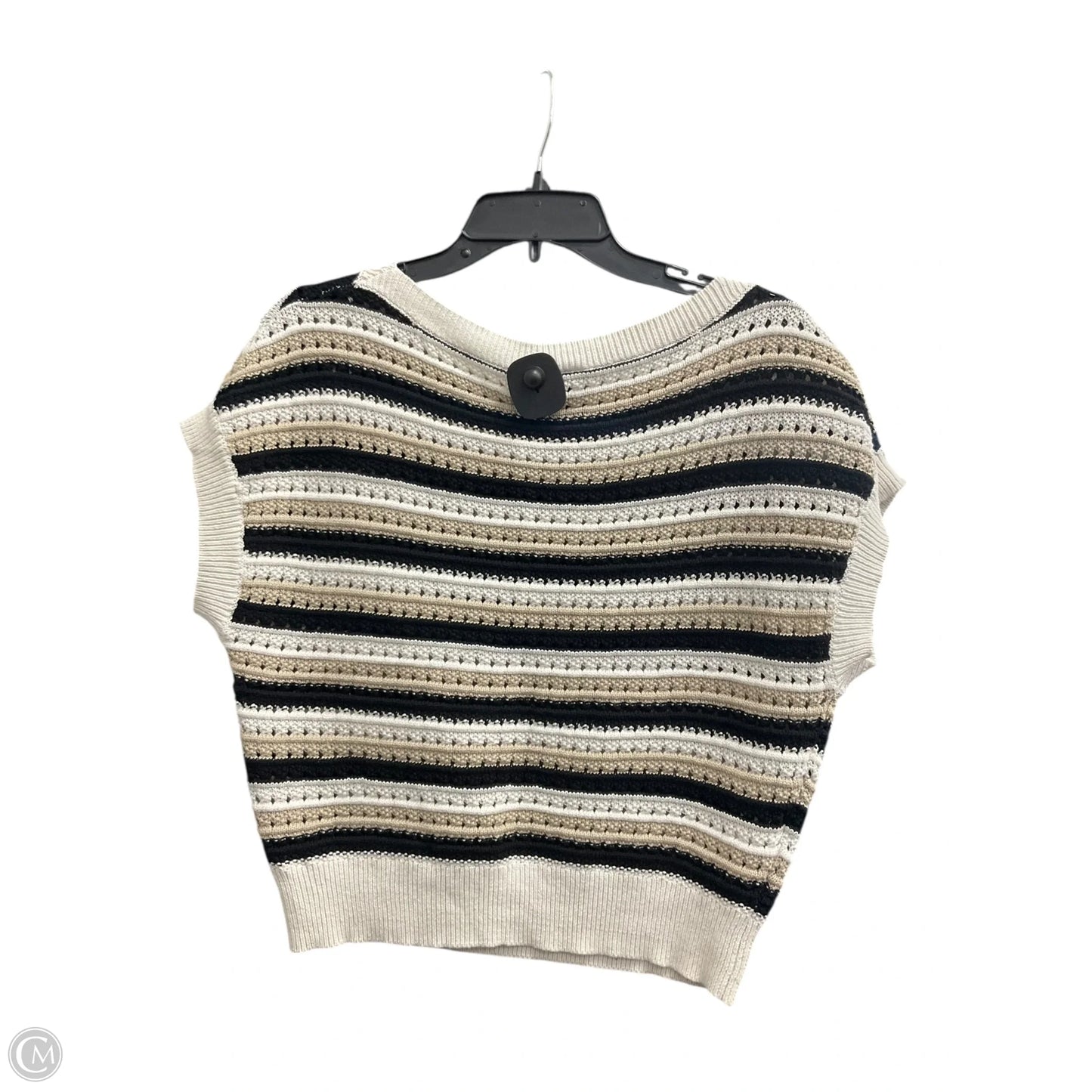 Vest Sweater By Ann Taylor In Black & White, Size: S