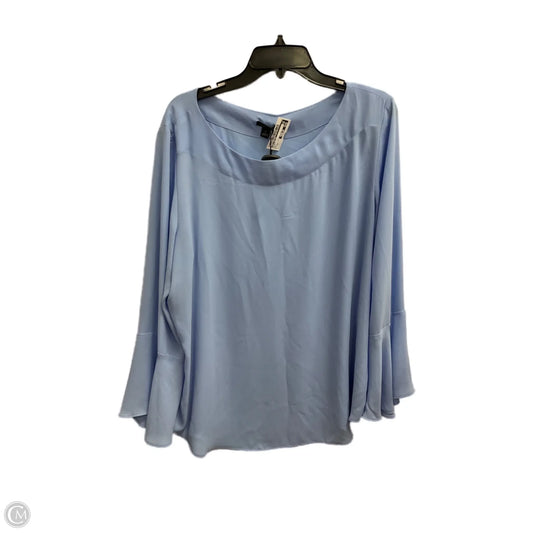 Blouse Long Sleeve By Ann Taylor In Blue, Size: Xl