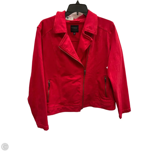 Jacket Denim By Liverpool In Red Denim, Size: Xl