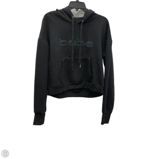 Athletic Top Long Sleeve Hoodie By Bebe Sport In Black, Size: L