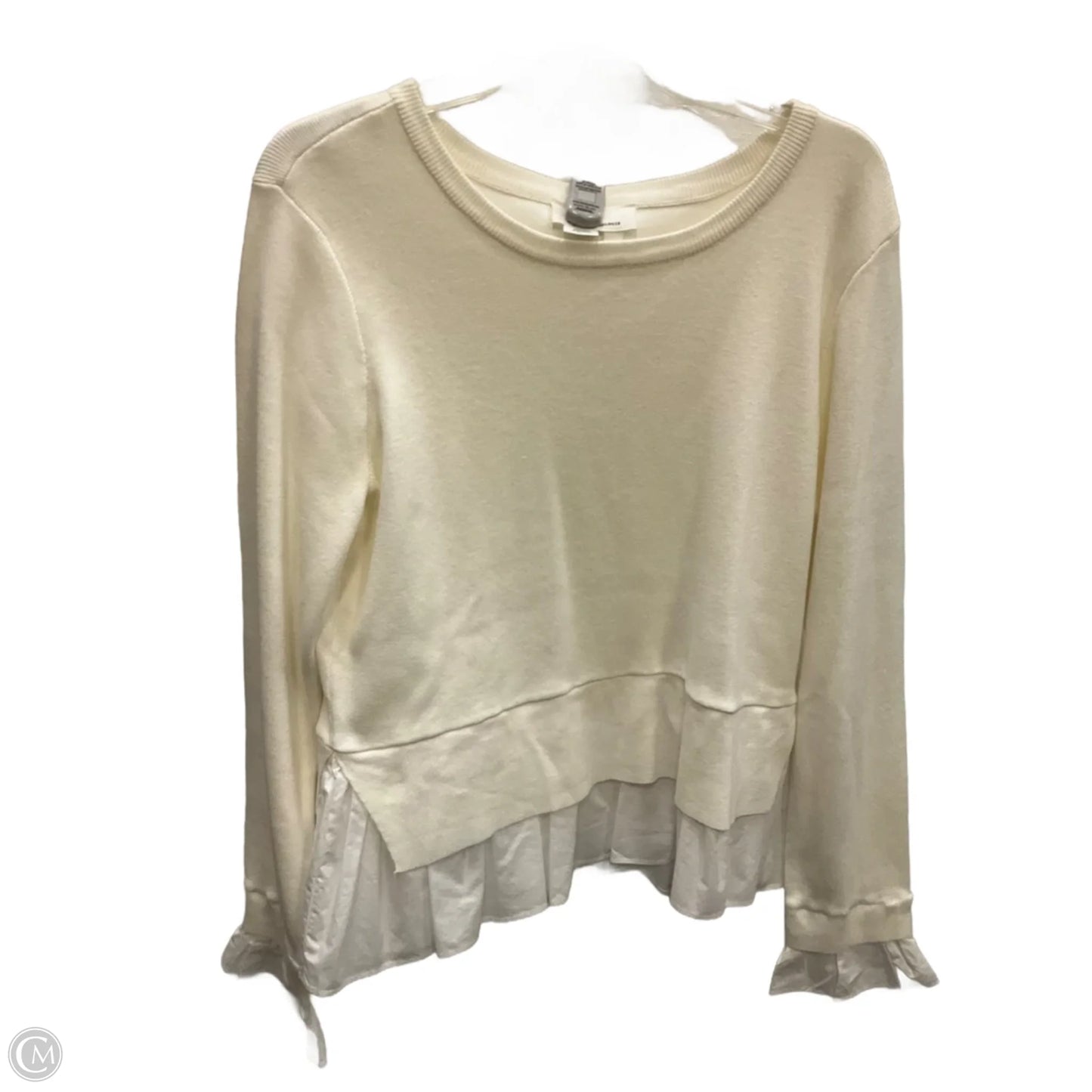 Top Long Sleeve By Anthropologie In White, Size: L