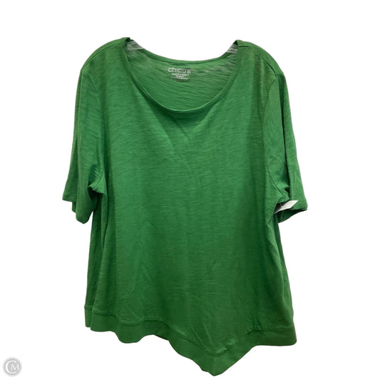 Top Short Sleeve Basic By Chicos In Green, Size: Xl