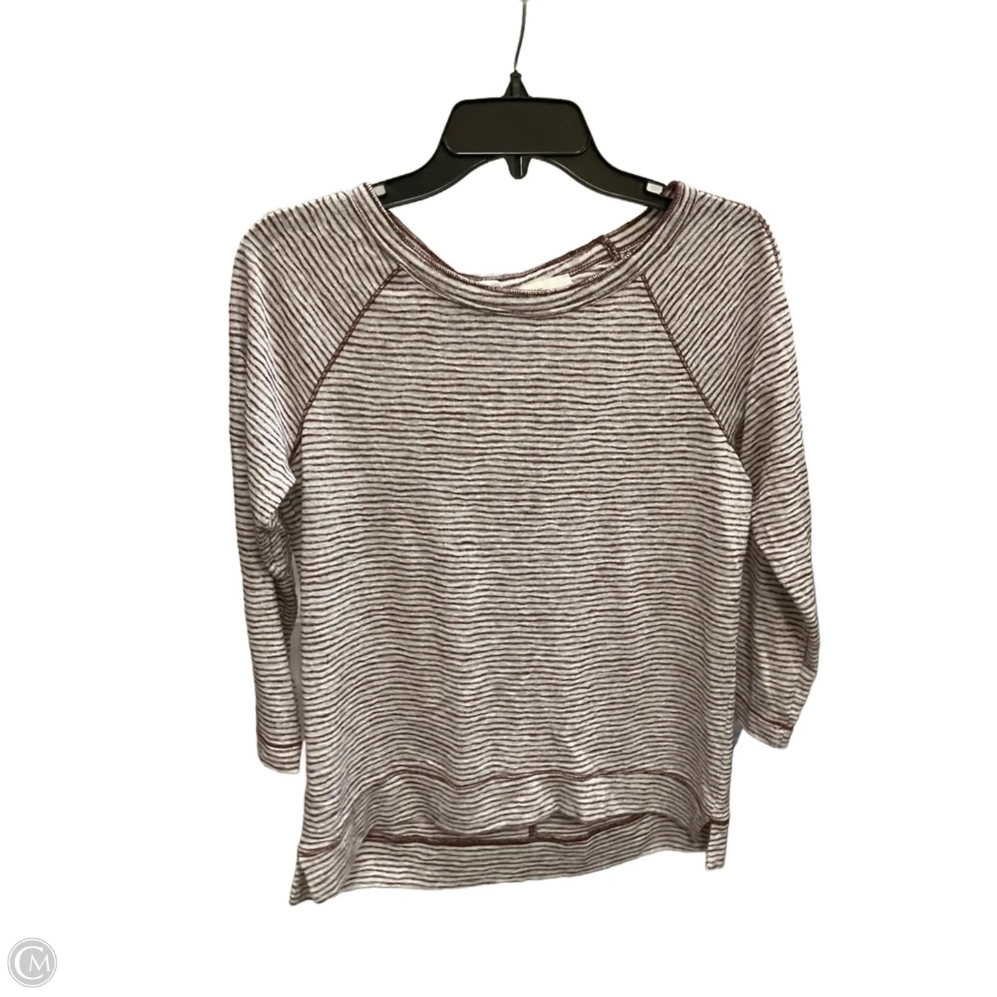 Athletic Top Long Sleeve Collar By Talbots In Striped Pattern, Size: Xs