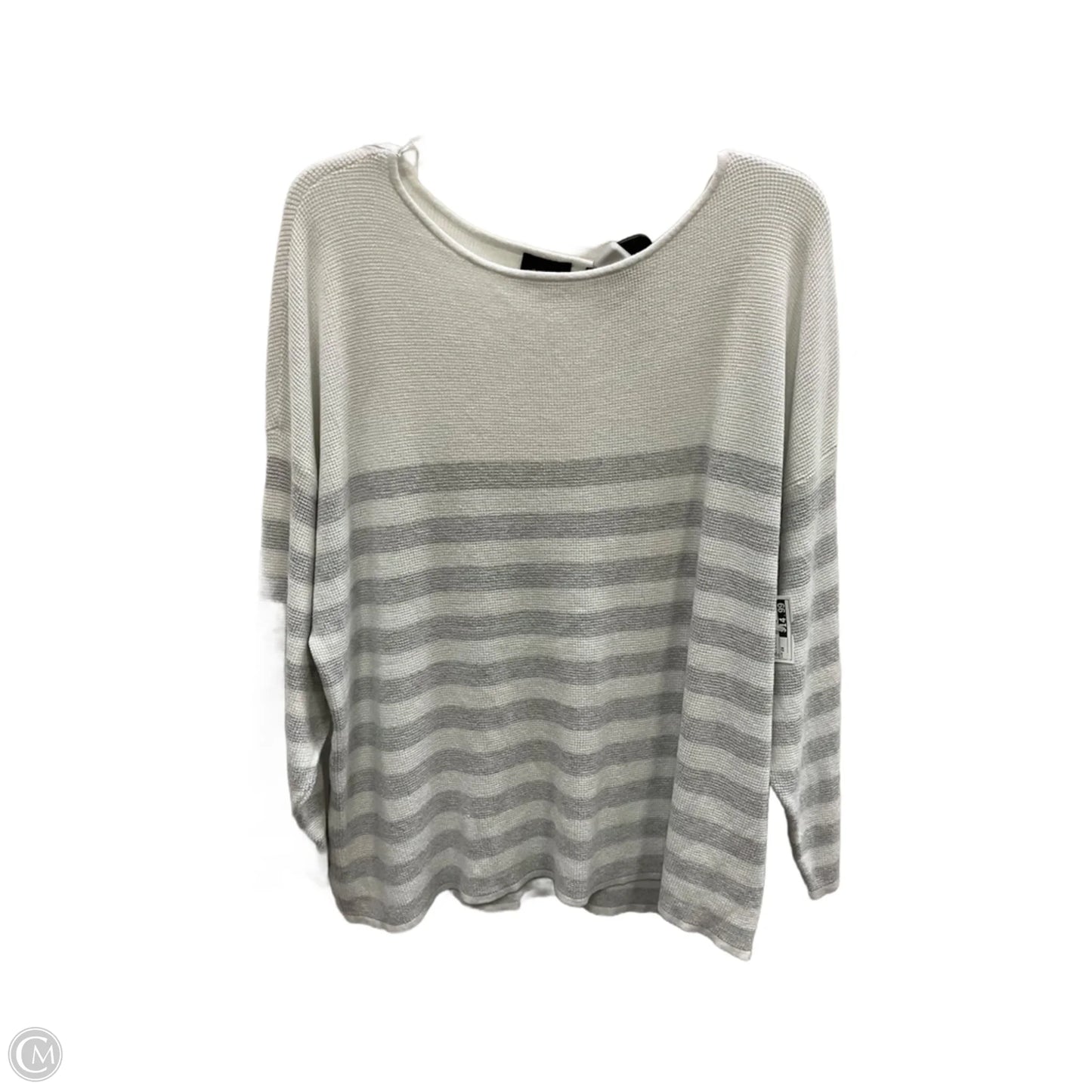 Top Long Sleeve By Cyrus In Grey & White, Size: 2x