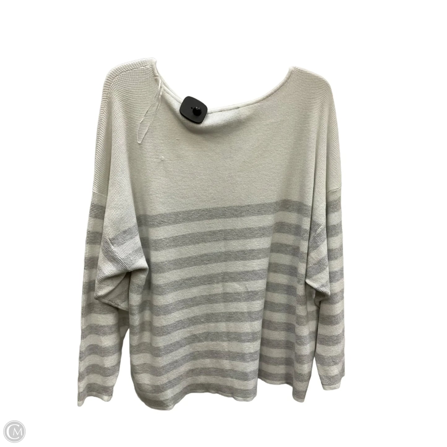 Top Long Sleeve By Cyrus In Grey & White, Size: 2x