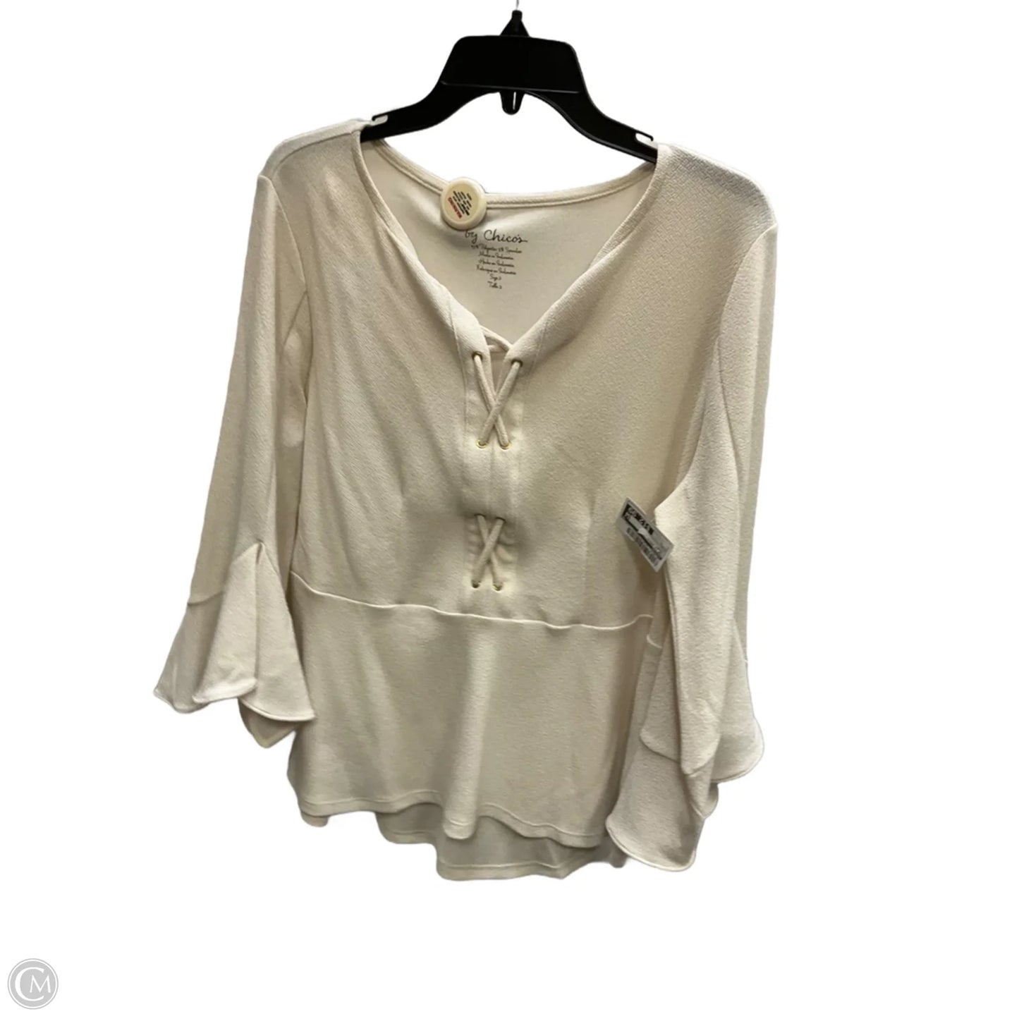 Top Long Sleeve Basic By Chicos In Cream, Size: L
