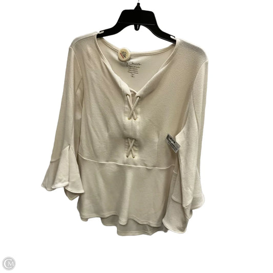 Top Long Sleeve Basic By Chicos In Cream, Size: L