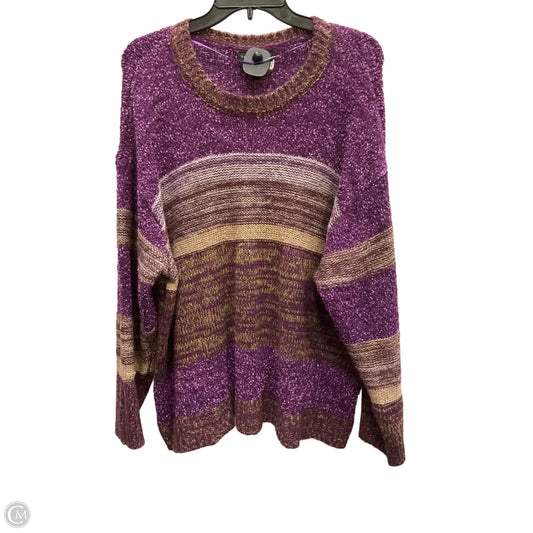 Sweater By Lane Bryant In Gold & Purple, Size: 3x