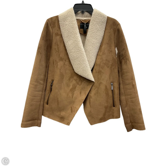 Jacket Faux Fur & Sherpa By Bernardo In Brown & Cream, Size: M