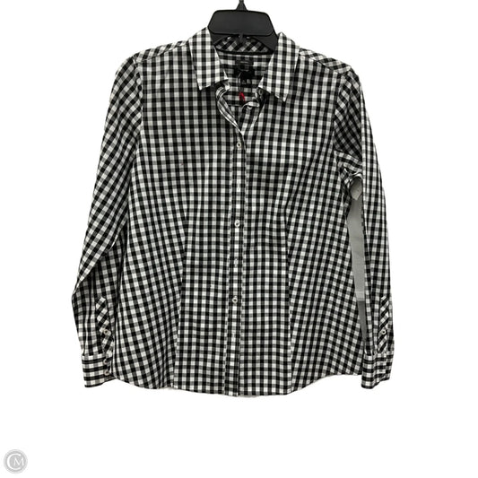 Blouse Long Sleeve By Talbots In Black & White, Size: Mp