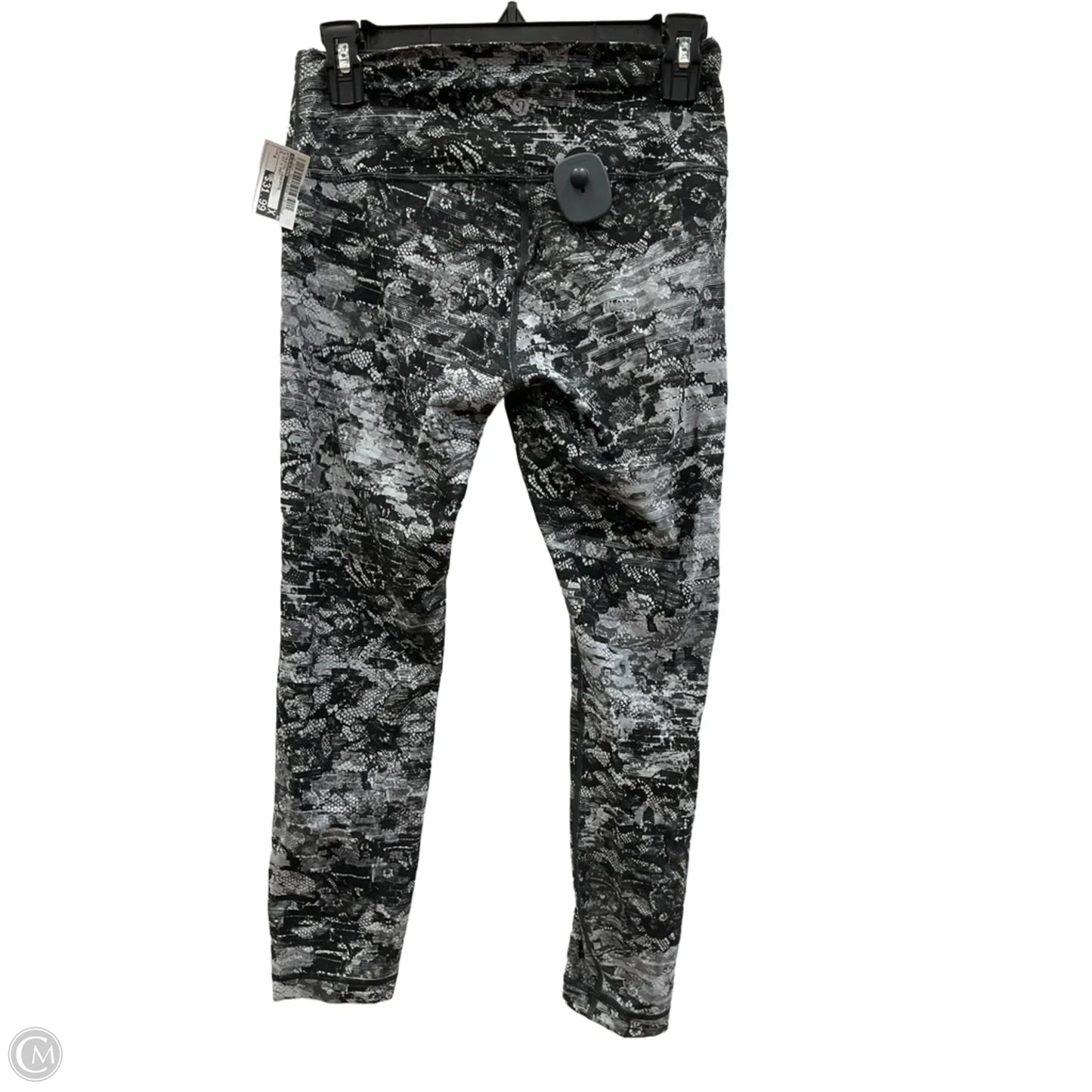 Athletic Leggings By Lululemon In Black & Grey, Size: 8