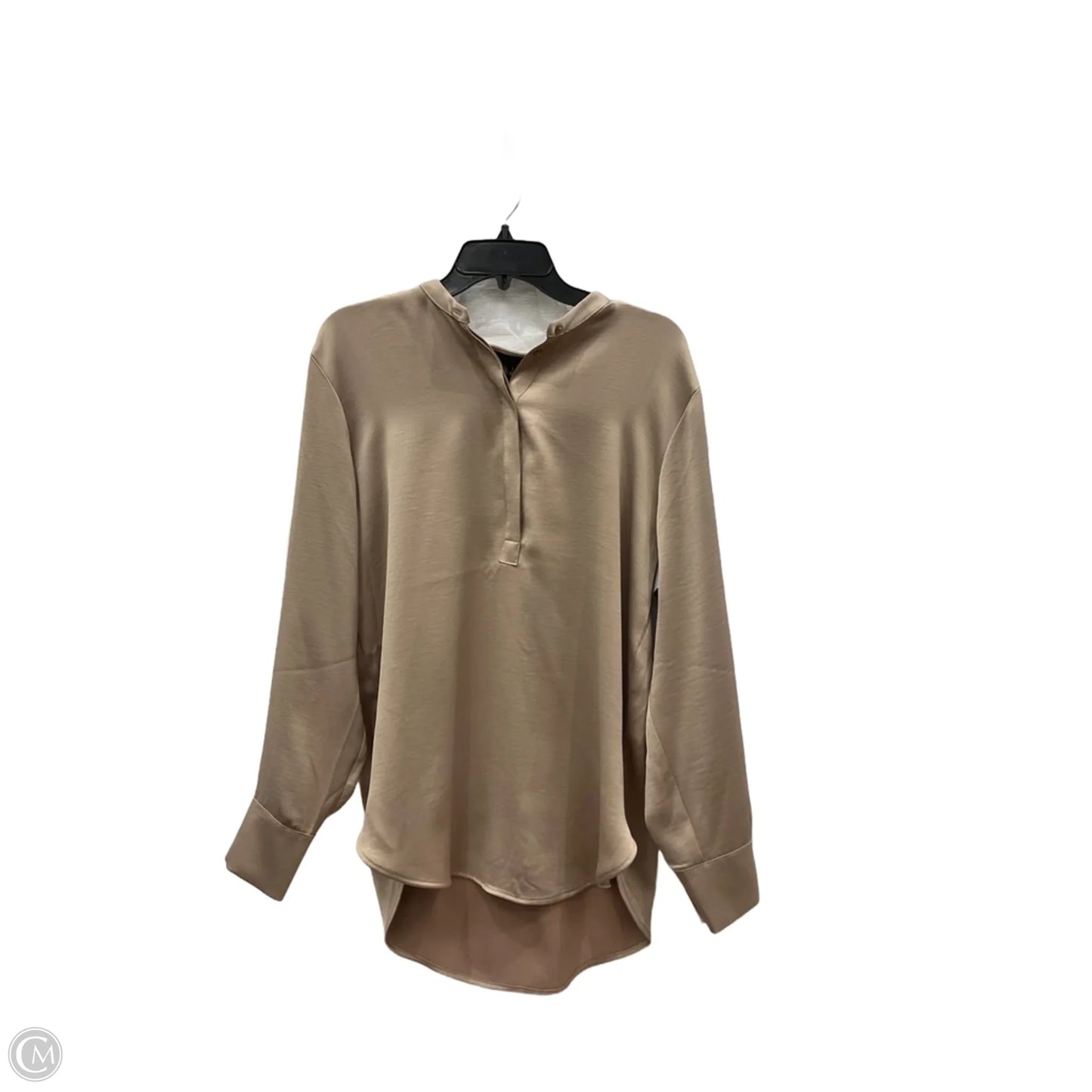 Blouse Long Sleeve By Banana Republic In Tan, Size: L