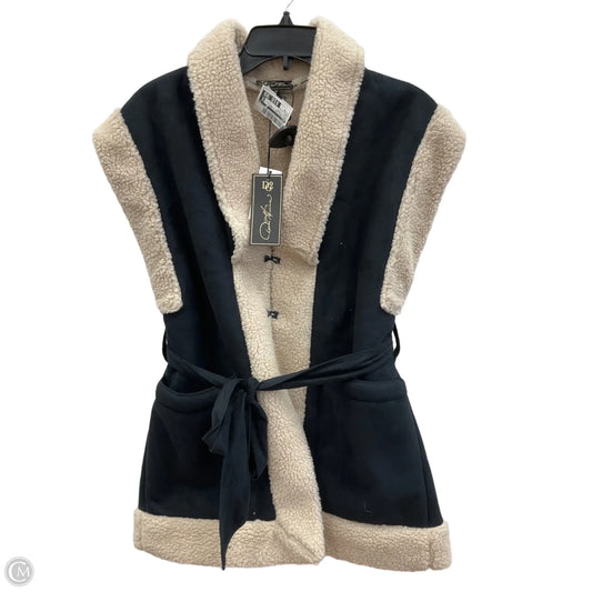 Vest Faux Fur & Sherpa By Dg2 In Black & Cream, Size: Xs