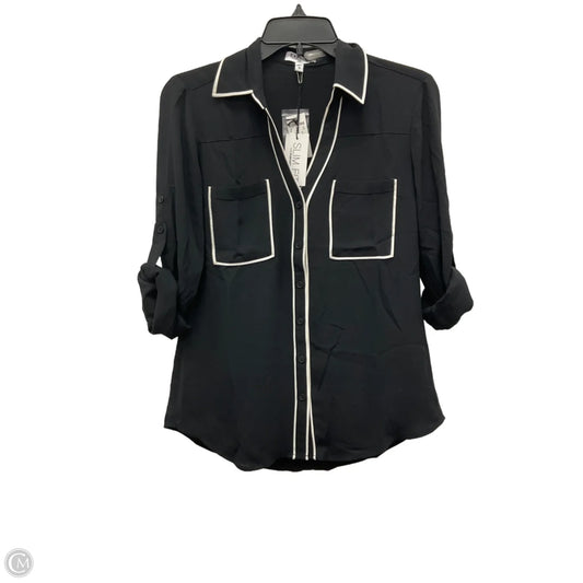 Blouse 3/4 Sleeve By Express In Black & White, Size: Sp