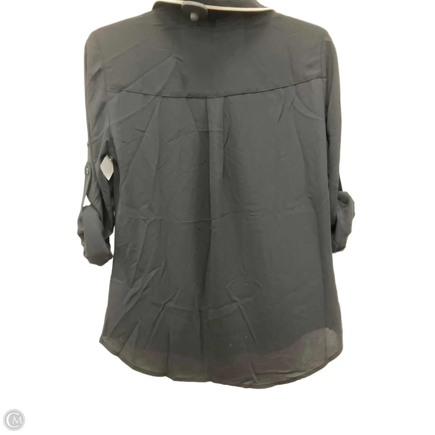 Blouse 3/4 Sleeve By Express In Black & White, Size: Sp