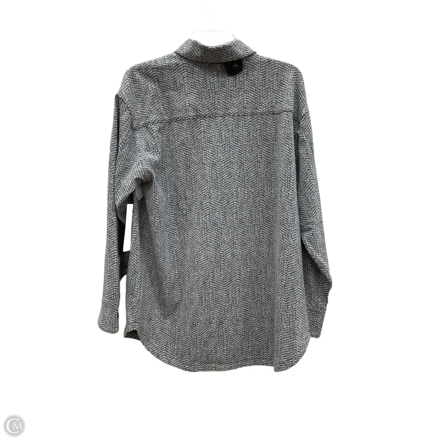Blouse Long Sleeve By Athleta In Black & White, Size: M