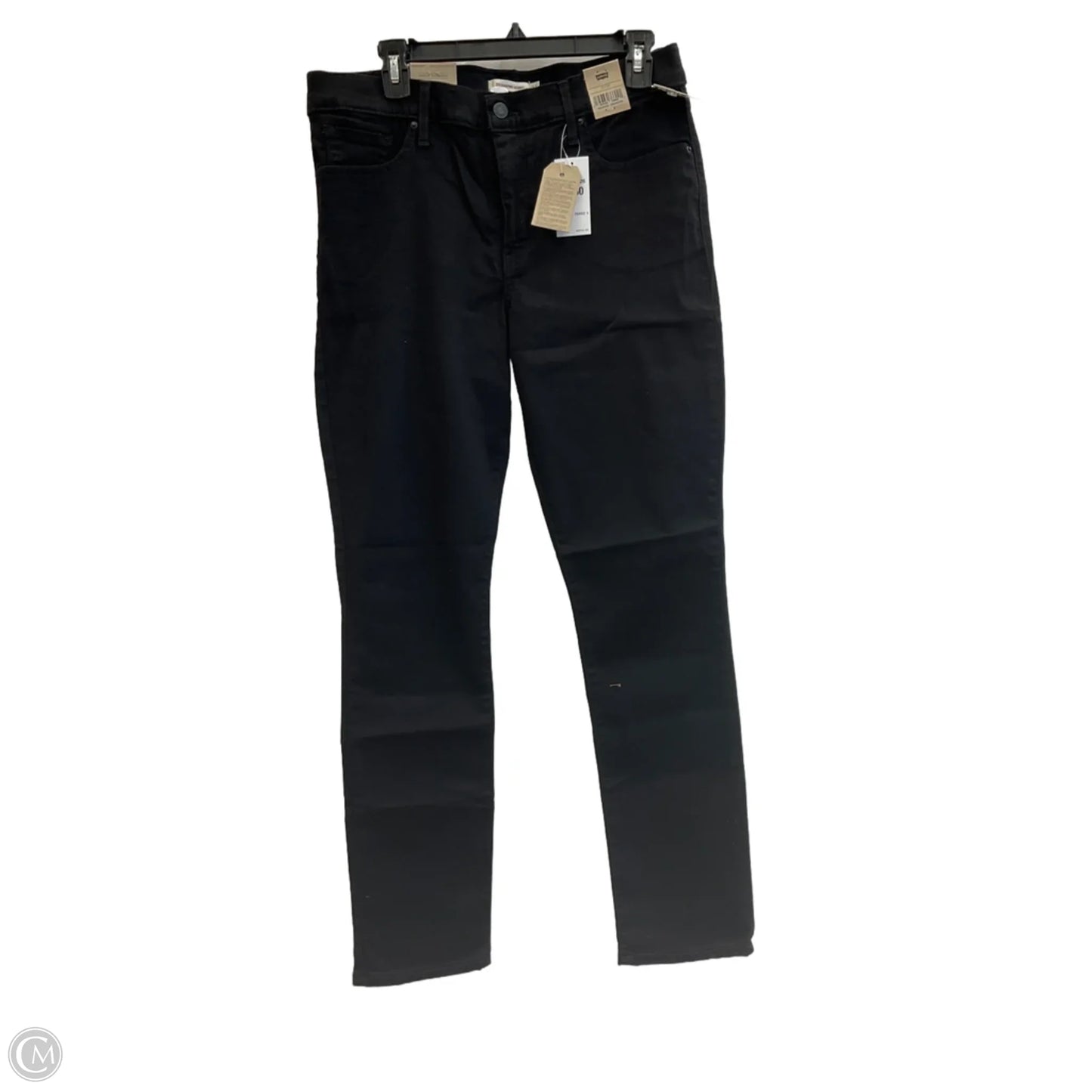 Jeans Skinny By Levis In Black Denim, Size: 12