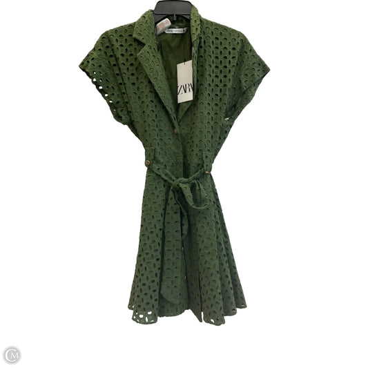 Dress Casual Midi By Zara In Green, Size: M