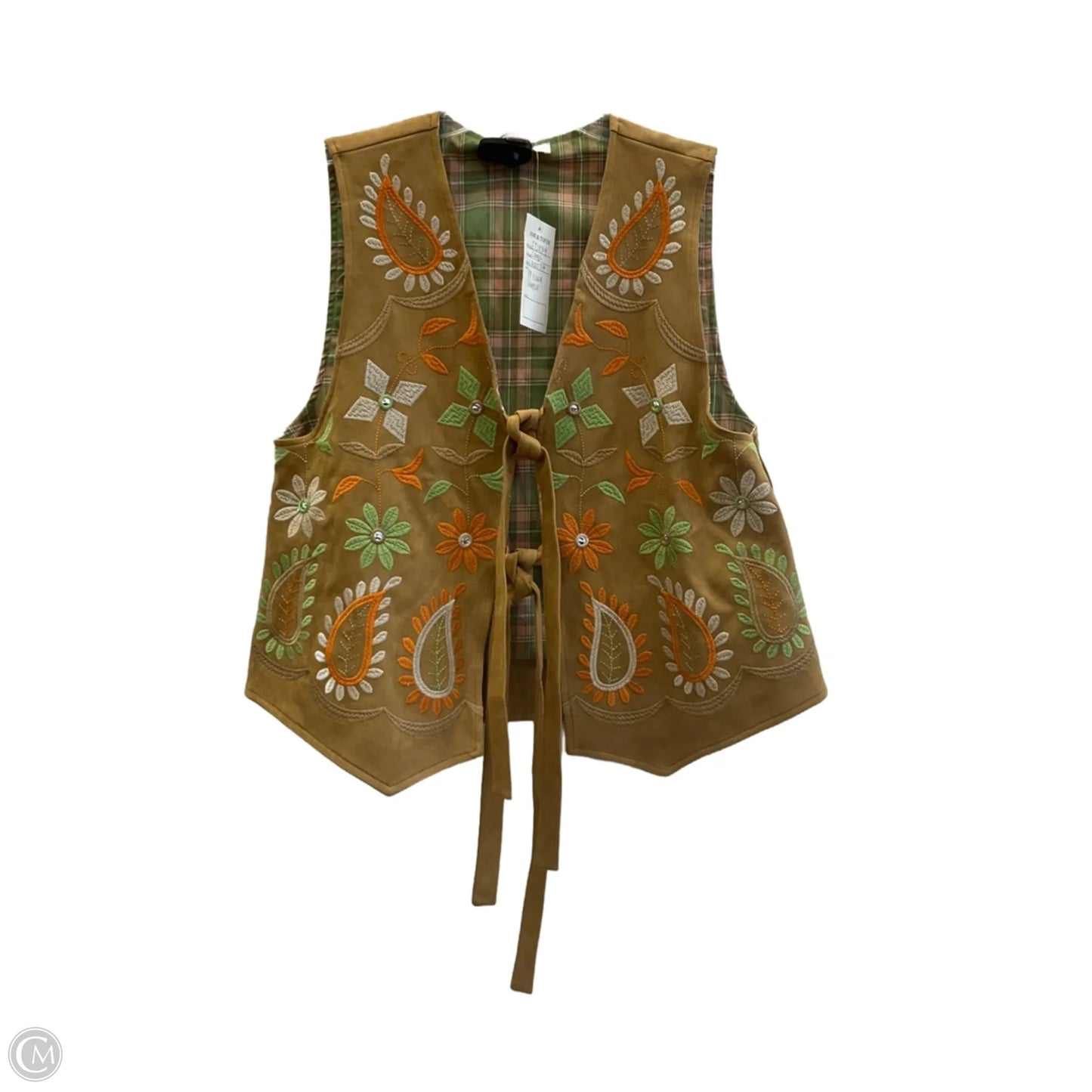 Vest Other By Easel In Green & Tan, Size: S