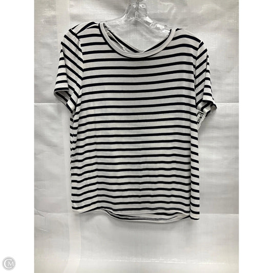 Top Short Sleeve By Green Envelope In Blue & White, Size: L
