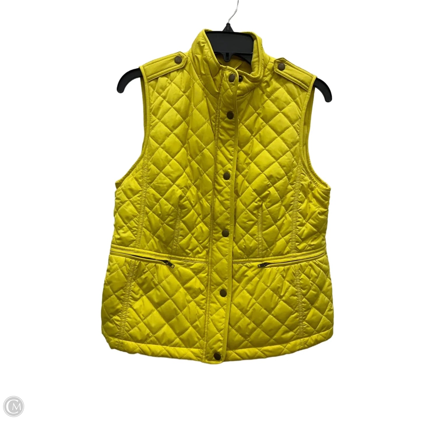 Vest Puffer & Quilted By Talbots In Yellow, Size: Mp