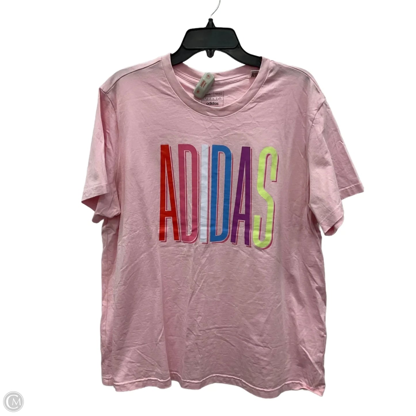 Athletic Top Short Sleeve By Adidas In Pink, Size: 2x