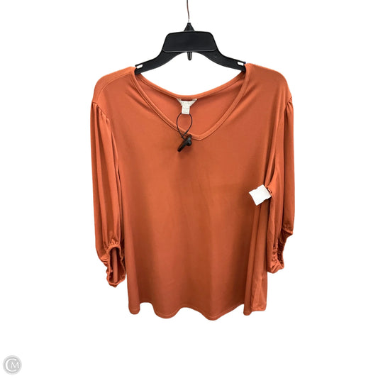 Top 3/4 Sleeve By Clothes Mentor In Orange, Size: 16