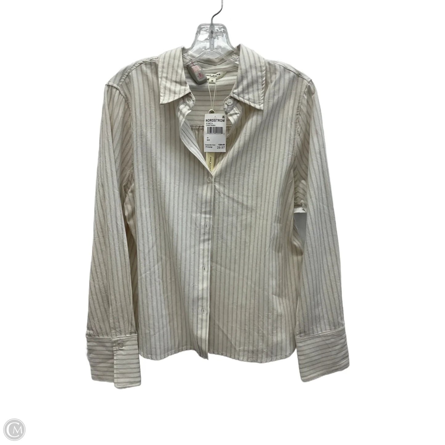 Blouse Long Sleeve By Max Studio In Cream, Size: M