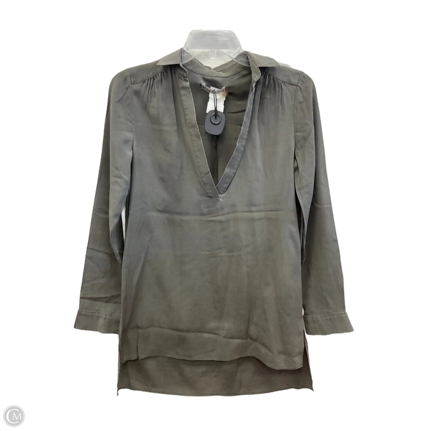 Top Long Sleeve Designer By Alice + Olivia In Grey, Size: Xs