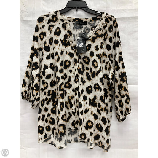 Top Long Sleeve By Fred David In Animal Print, Size: 1x