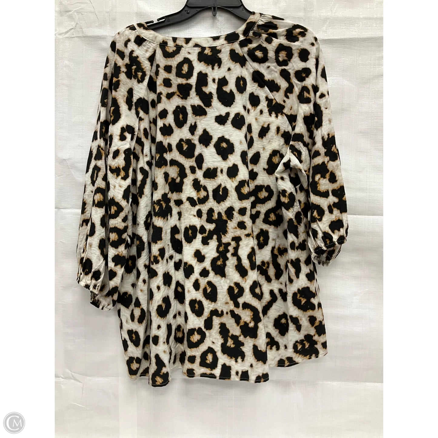 Top Long Sleeve By Fred David In Animal Print, Size: 1x