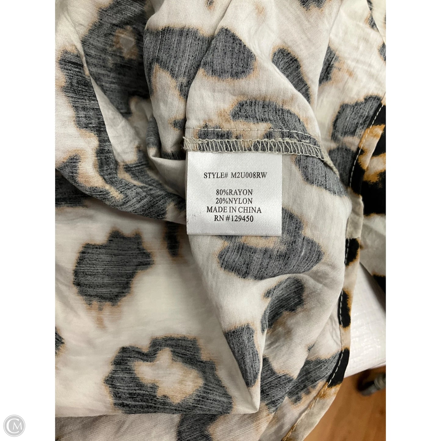 Top Long Sleeve By Fred David In Animal Print, Size: 1x