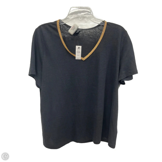 Top Short Sleeve By Talbots In Black & Gold, Size: Xlp