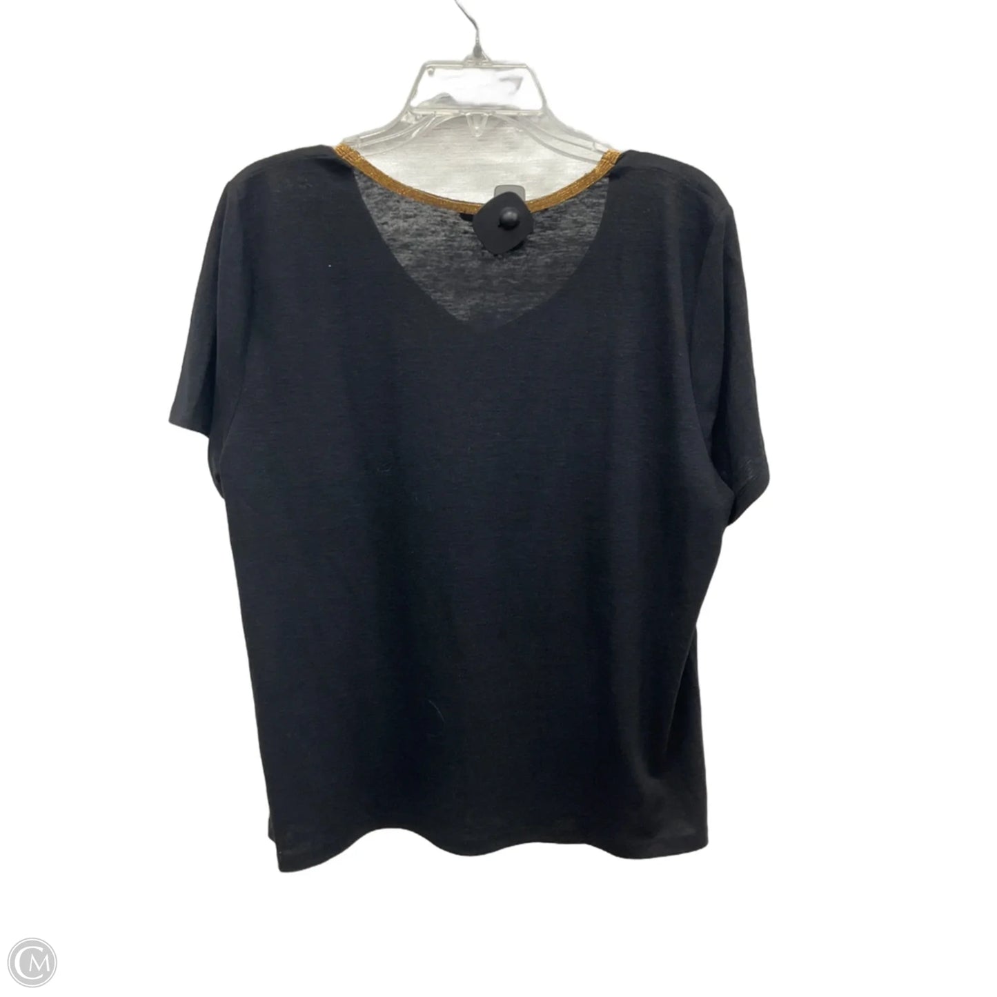 Top Short Sleeve By Talbots In Black & Gold, Size: Xlp