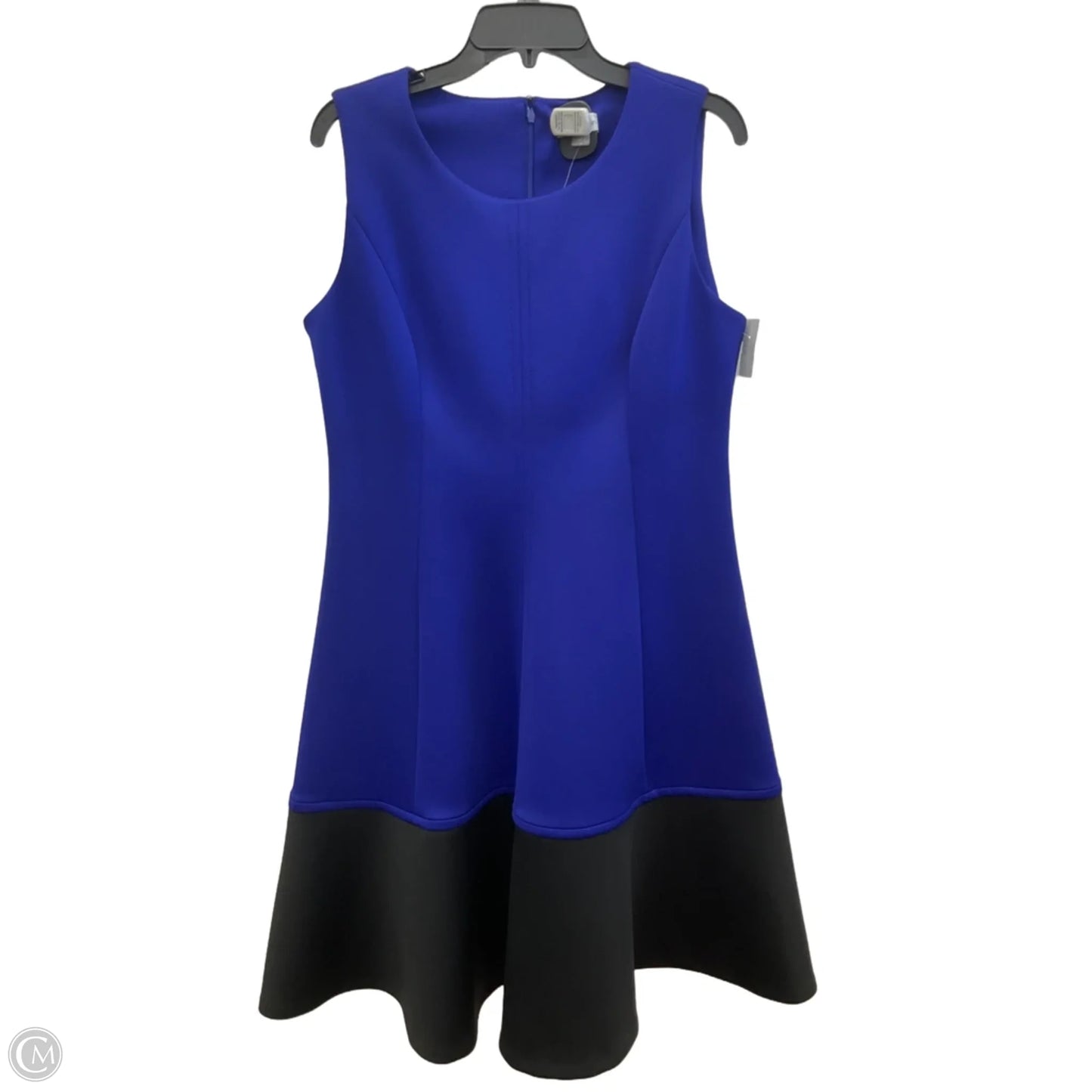Dress Party Midi By Calvin Klein In Black & Blue, Size: Xl