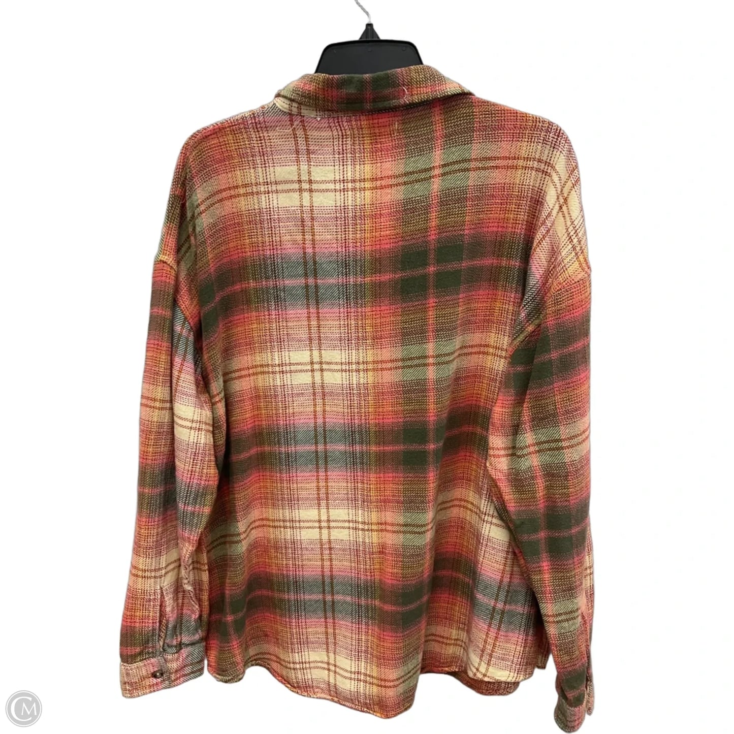 Blouse Long Sleeve By Gilded Intent In Green & Pink, Size: Xl