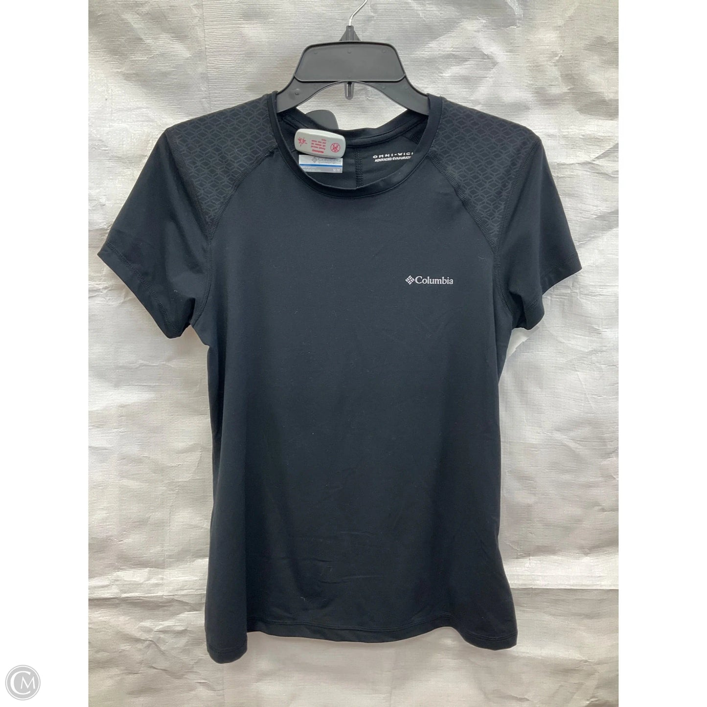Athletic Top Short Sleeve By Columbia In Black, Size: M