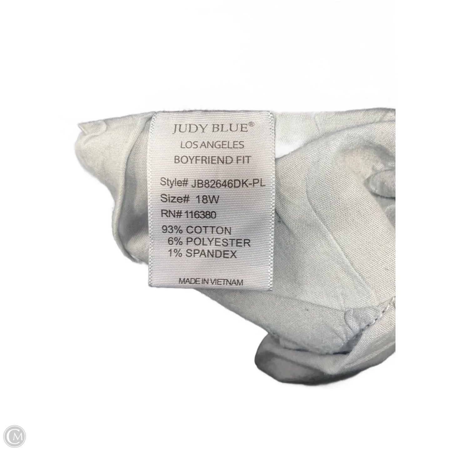 Jeans Boyfriend By Judy Blue In Blue Denim, Size: 18