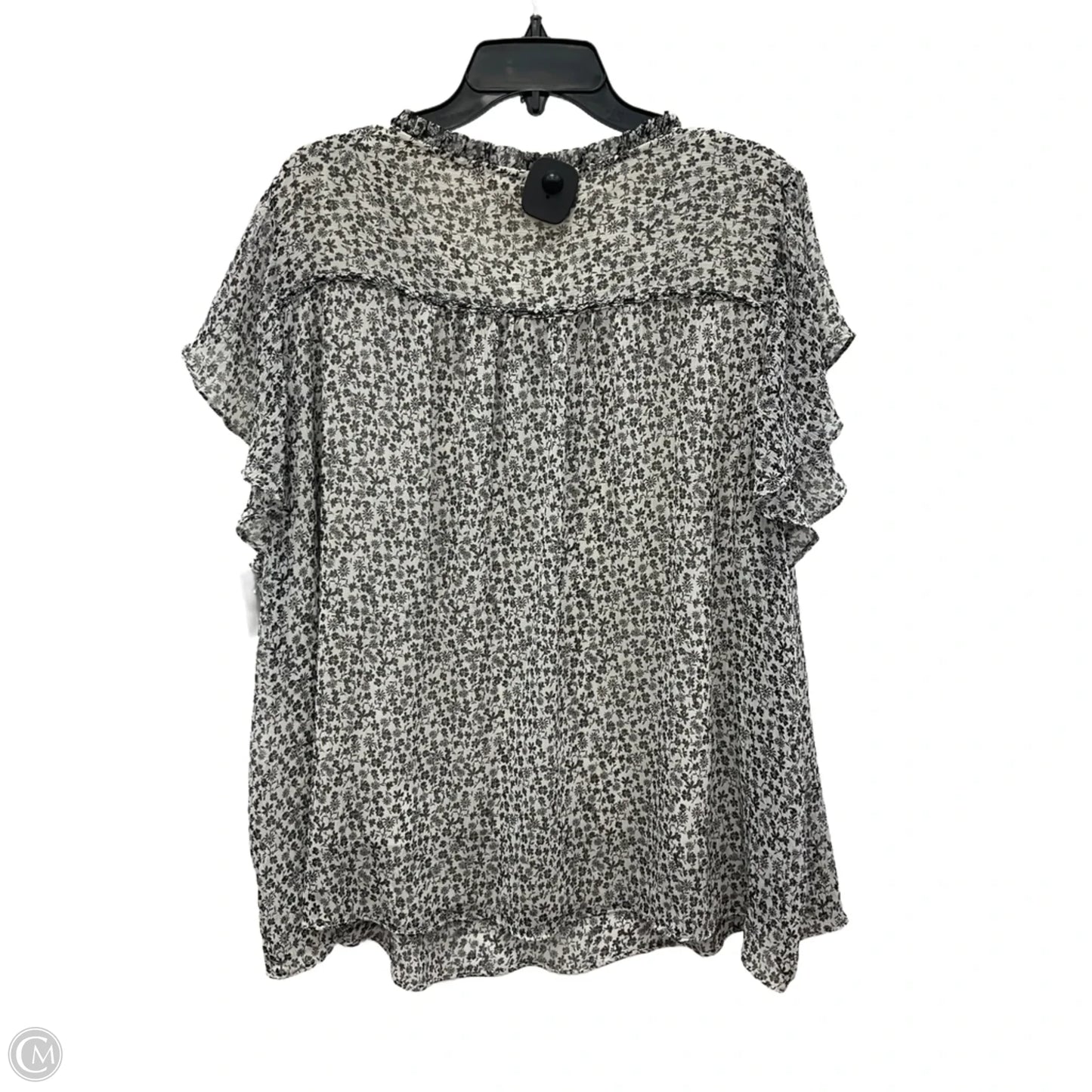 Top Sleeveless By Lc Lauren Conrad In Grey & White, Size: 3x