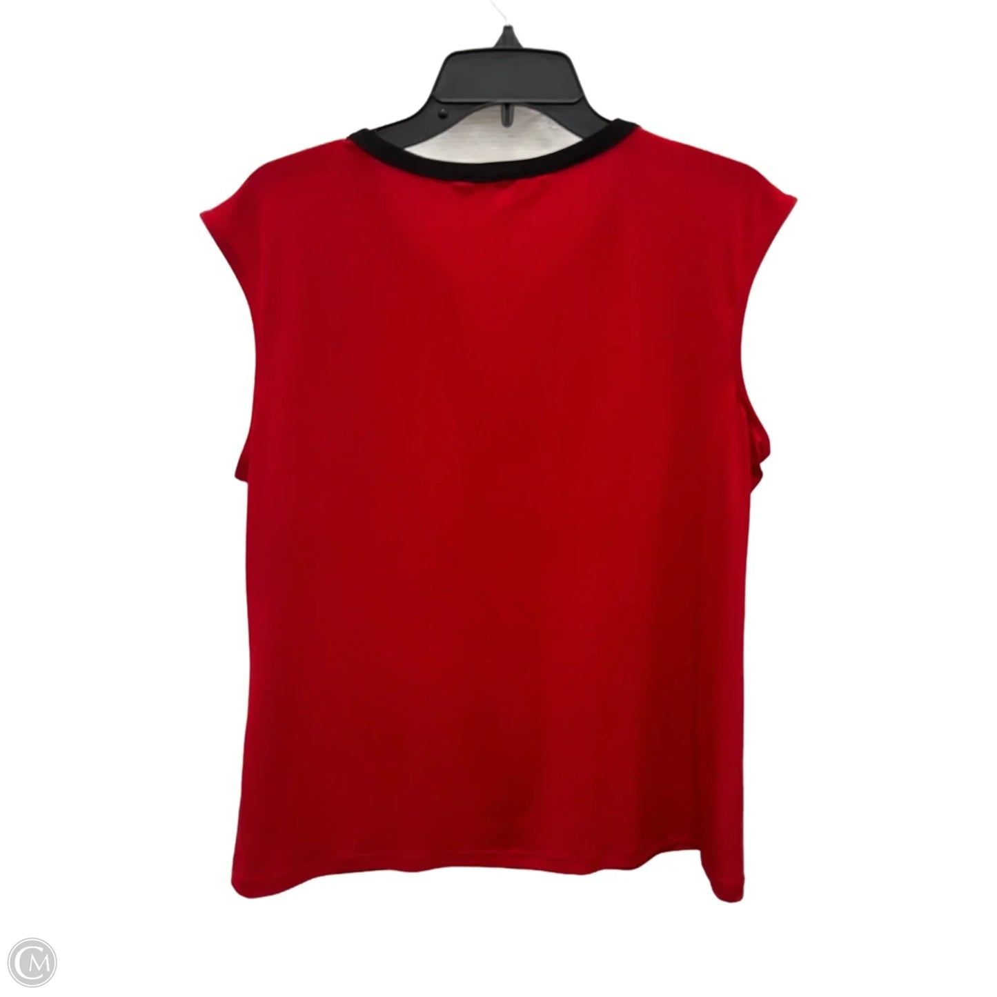 Top Sleeveless By Calvin Klein In Black & Red, Size: L