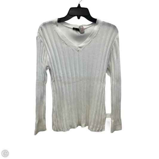 Top Long Sleeve By Talbots In White, Size: M