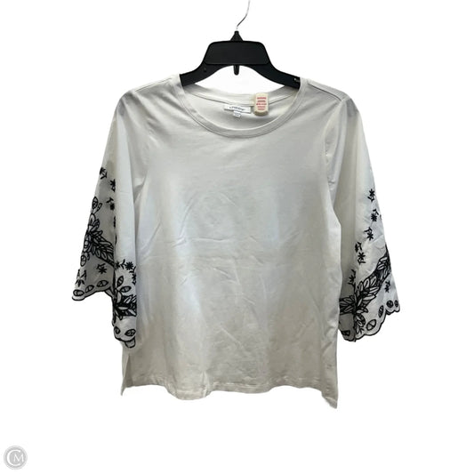 Top Short Sleeve By Chicos In Black & White, Size: M