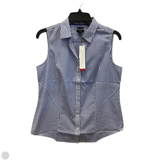 Top Sleeveless By Talbots In Blue & White, Size: Mp