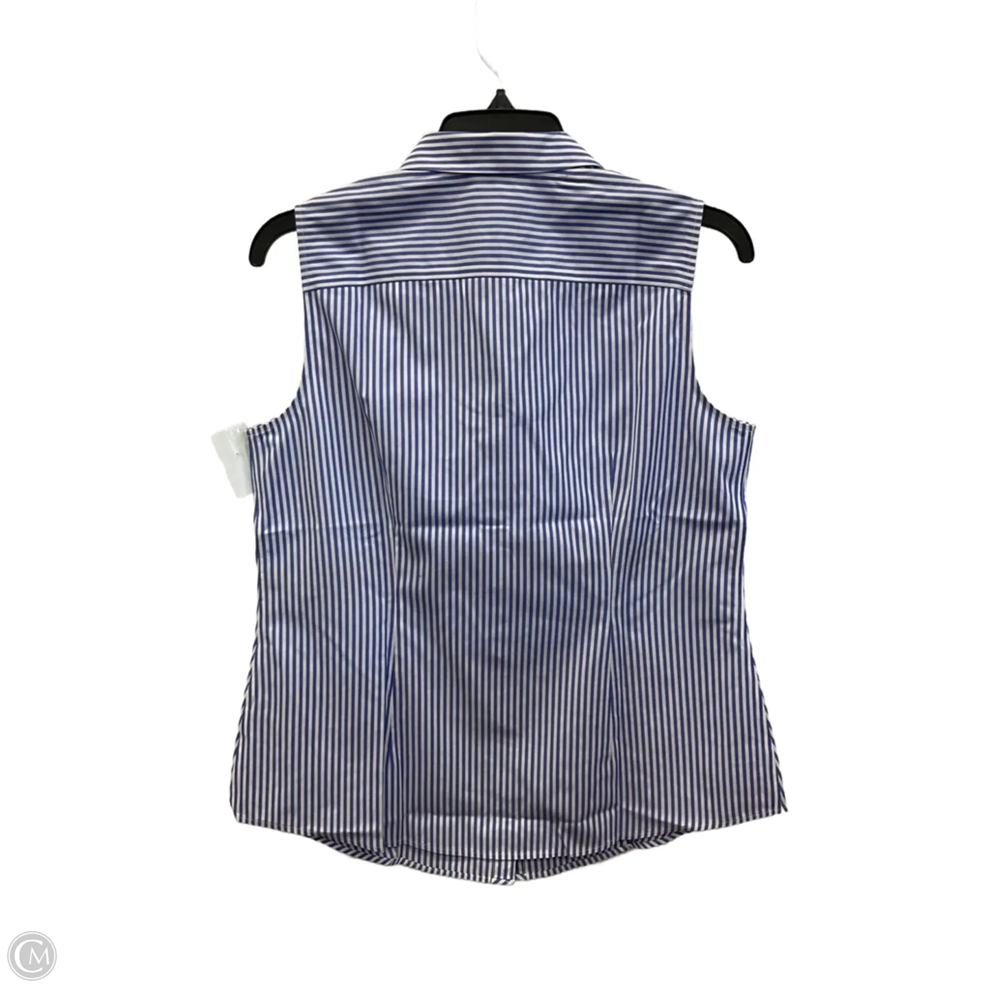 Top Sleeveless By Talbots In Blue & White, Size: Mp
