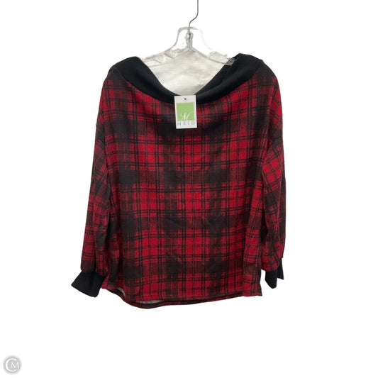 Top Long Sleeve By Hailey & Co In Black & Red, Size: S