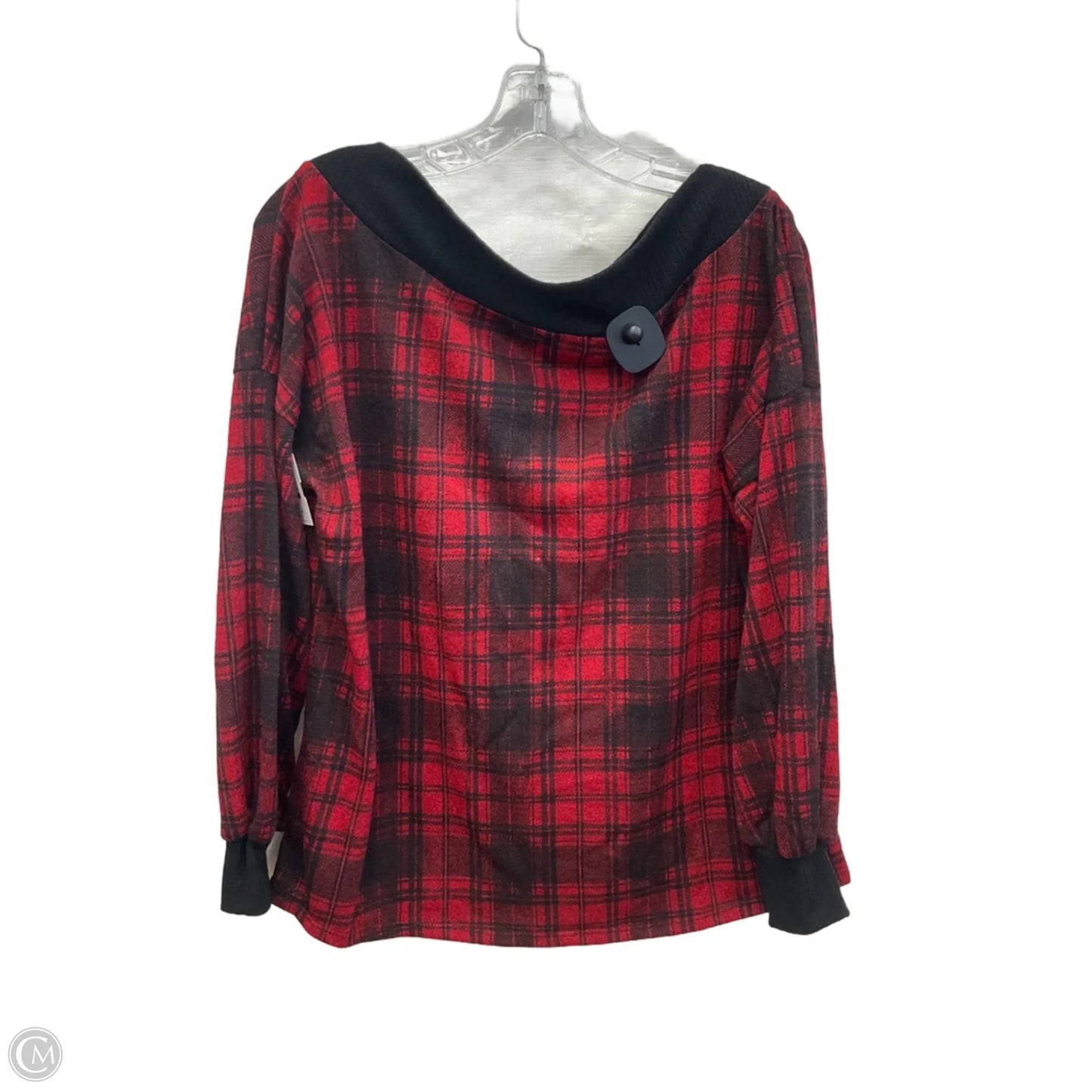 Top Long Sleeve By Hailey & Co In Black & Red, Size: S